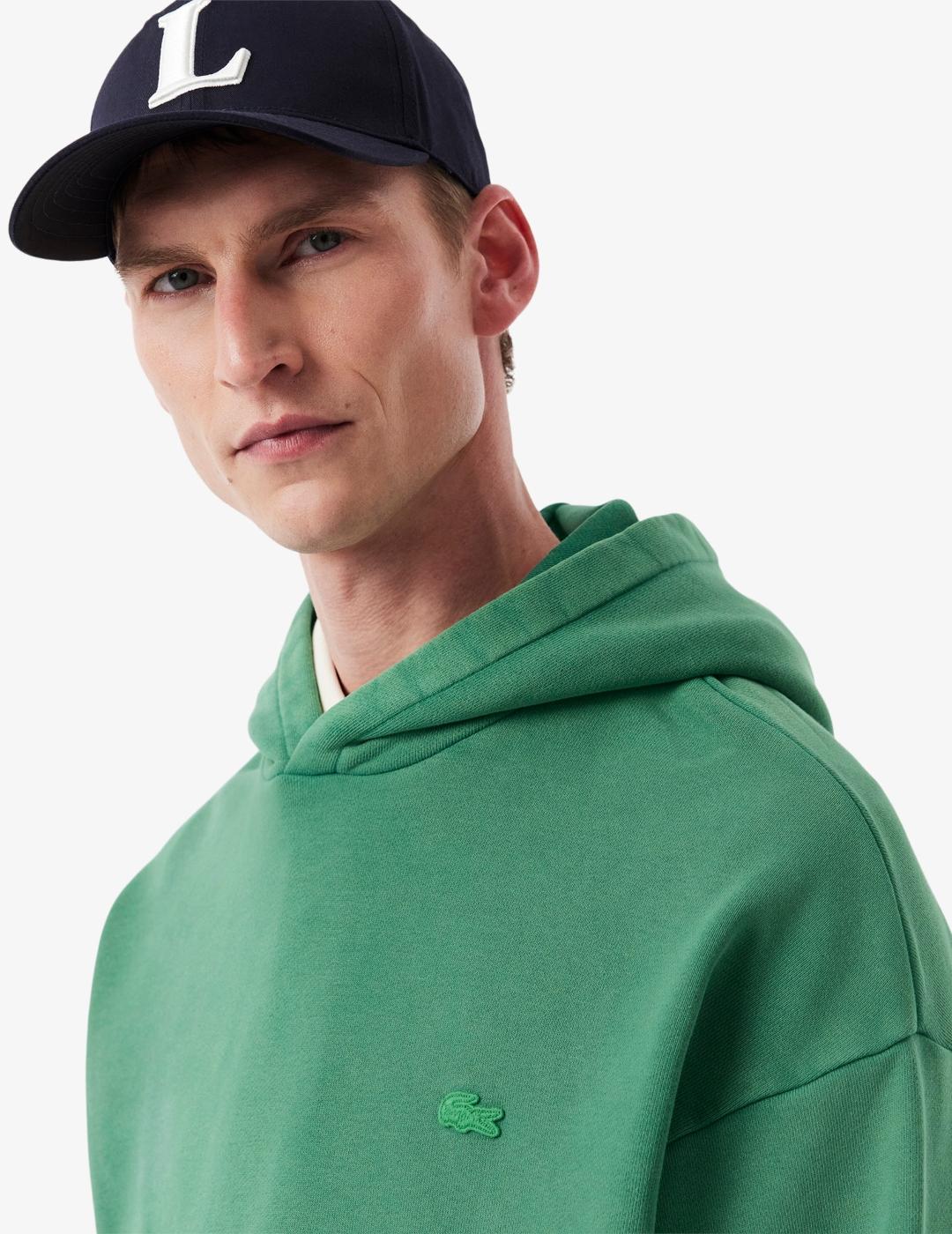 LACOSTE HOODIE VERDE WASHED