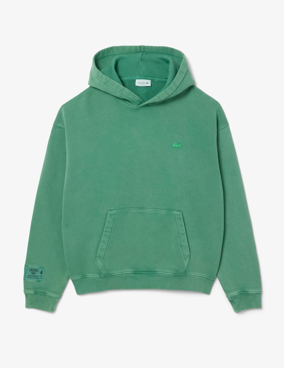 LACOSTE HOODIE VERDE WASHED