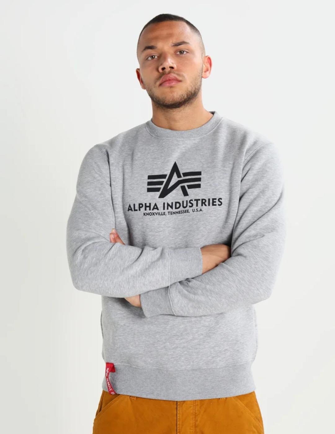 ALPHA SUDADERA GRIS BASIC