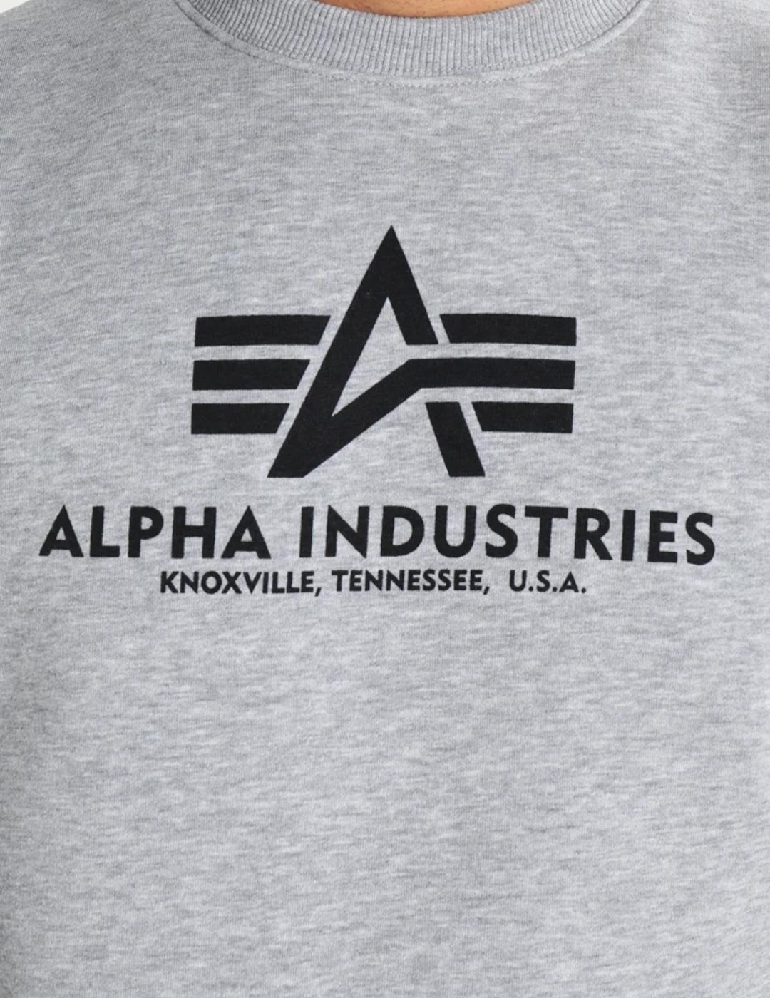 ALPHA SUDADERA GRIS BASIC