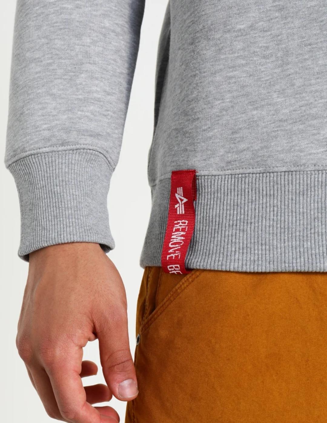 ALPHA SUDADERA GRIS BASIC