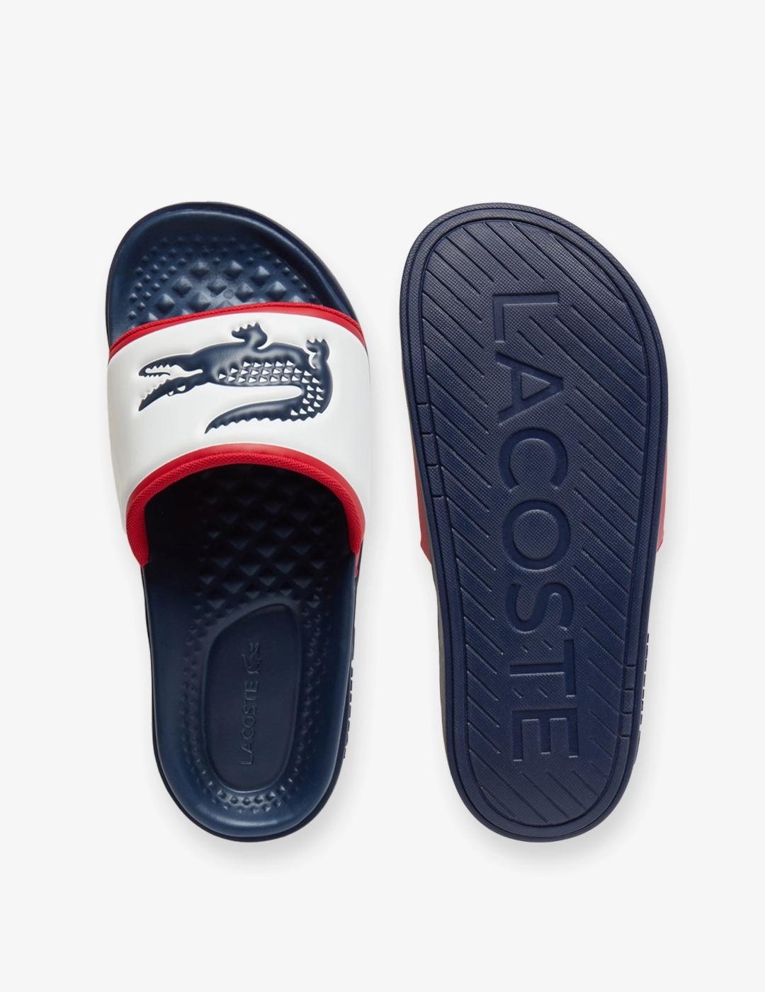 LACOSTE PALAS NAVY RED DUA SLIDE SERVE
