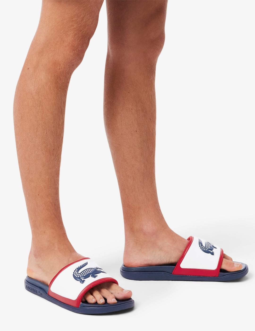 LACOSTE PALAS NAVY RED DUA SLIDE SERVE