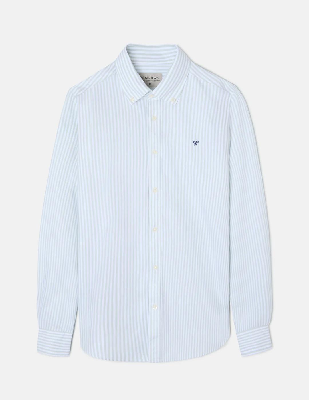 SILBON CAMISA RAYAS VERDE