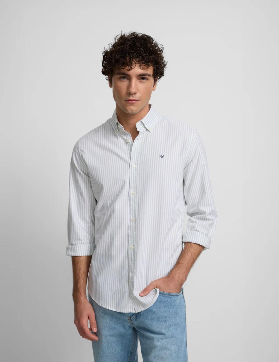 SILBON CAMISA RAYAS VERDE