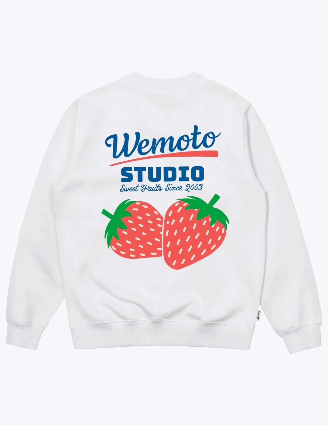 WEMOTO SUDADERA BLANCA STRAWBERRY