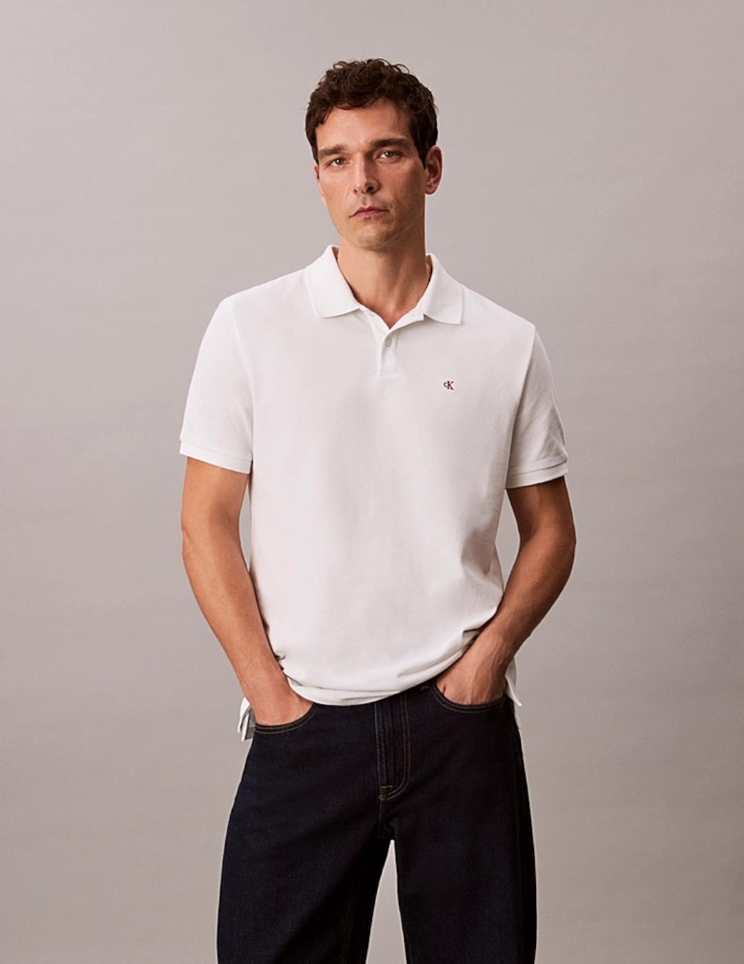 CALVIN KLEIN POLO BLANCO PIQUÉ