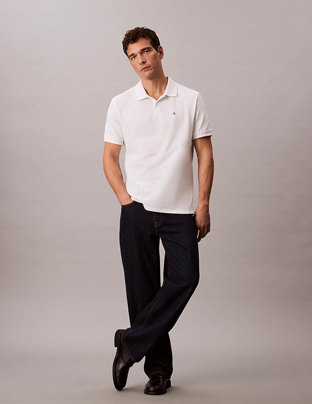 CALVIN KLEIN POLO BLANCO PIQUÉ