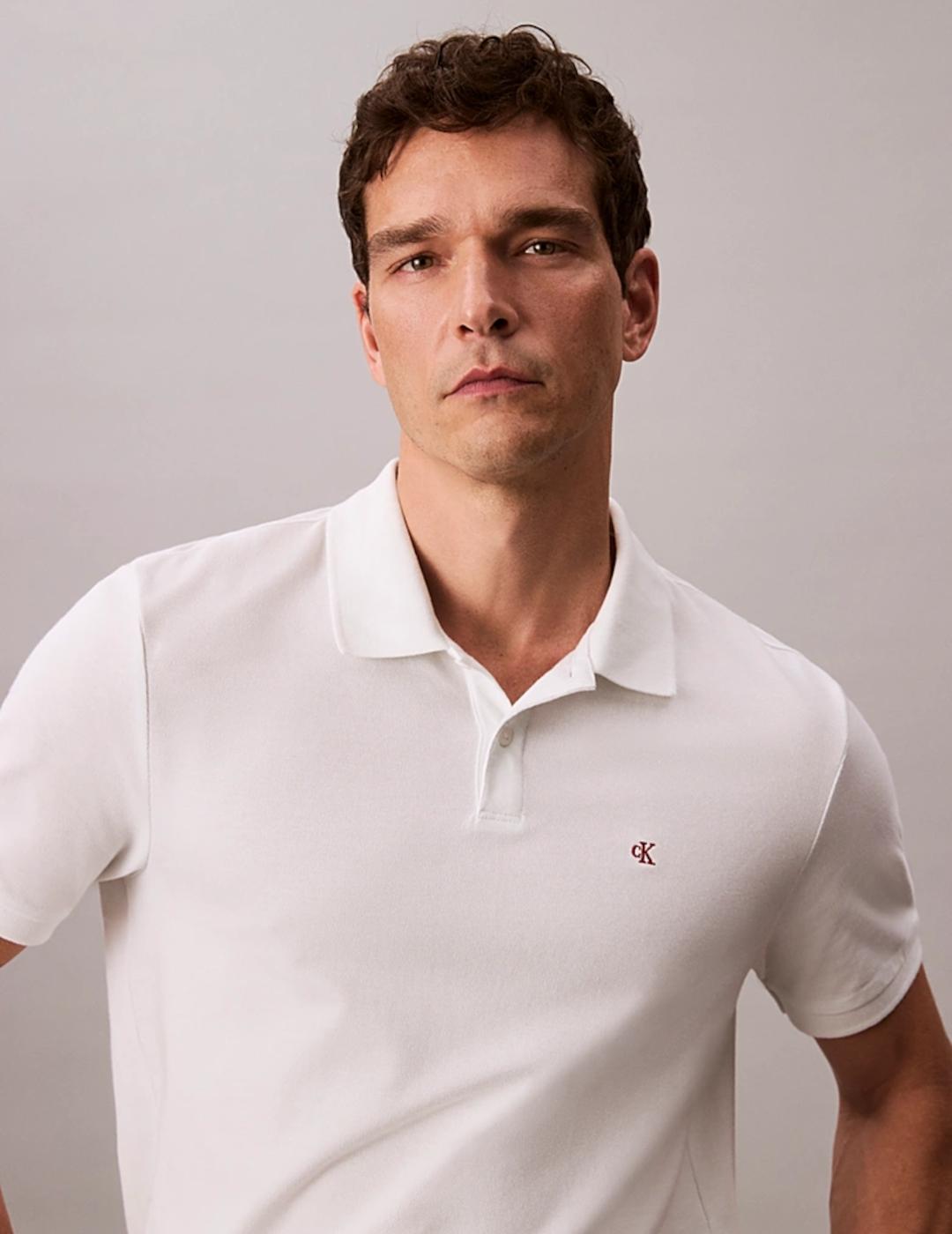 CALVIN KLEIN POLO BLANCO PIQUÉ