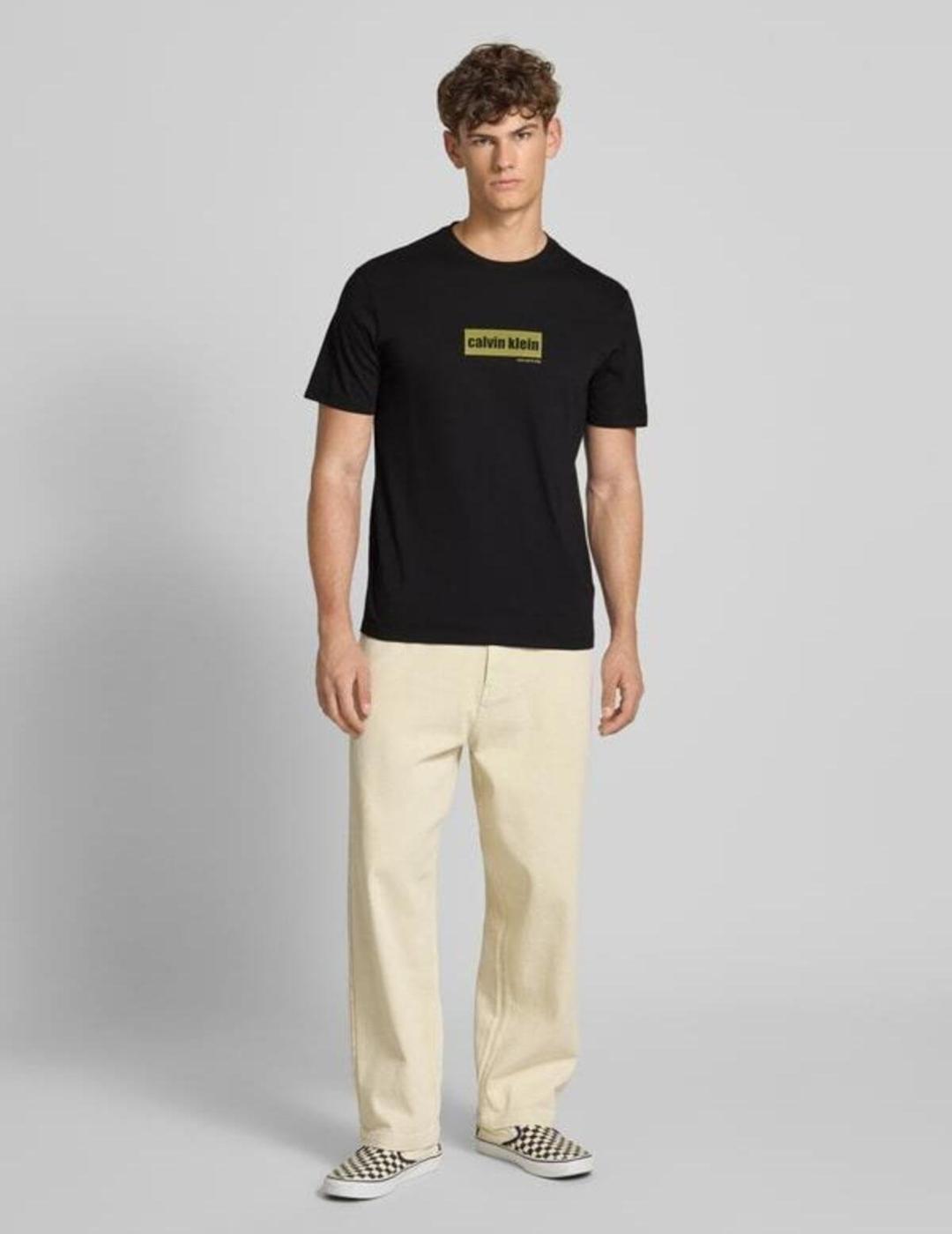 CALVIN CAMISETA NEGRA LINO LOGO