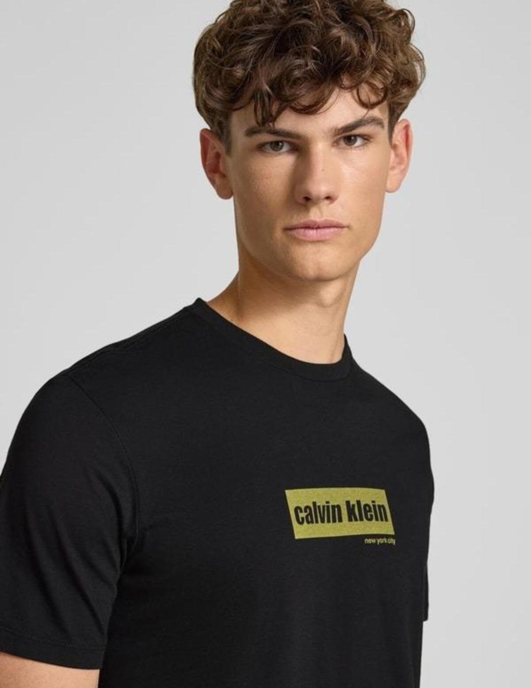 CALVIN CAMISETA NEGRA LINO LOGO