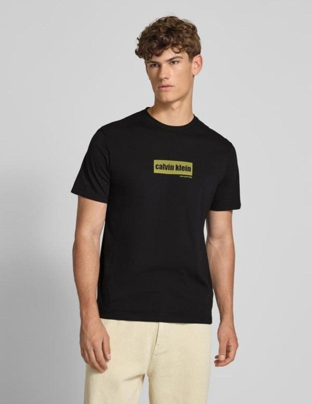 CALVIN CAMISETA NEGRA LINO LOGO