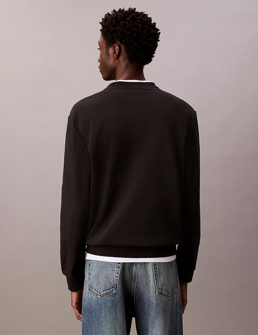 CALVIN KLEIN SUDADERA NEGRA TERRY BADGE