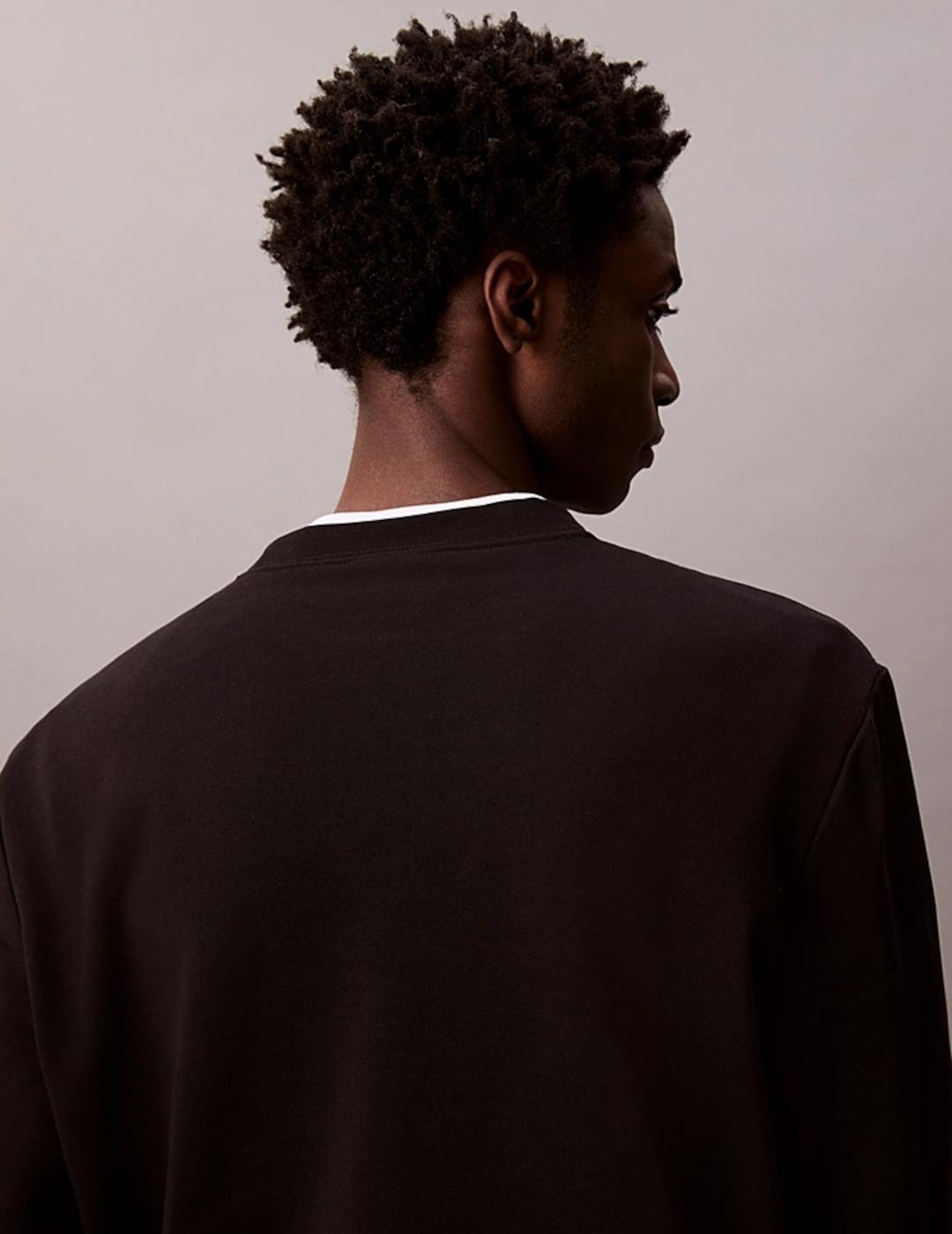 CALVIN KLEIN SUDADERA NEGRA TERRY BADGE