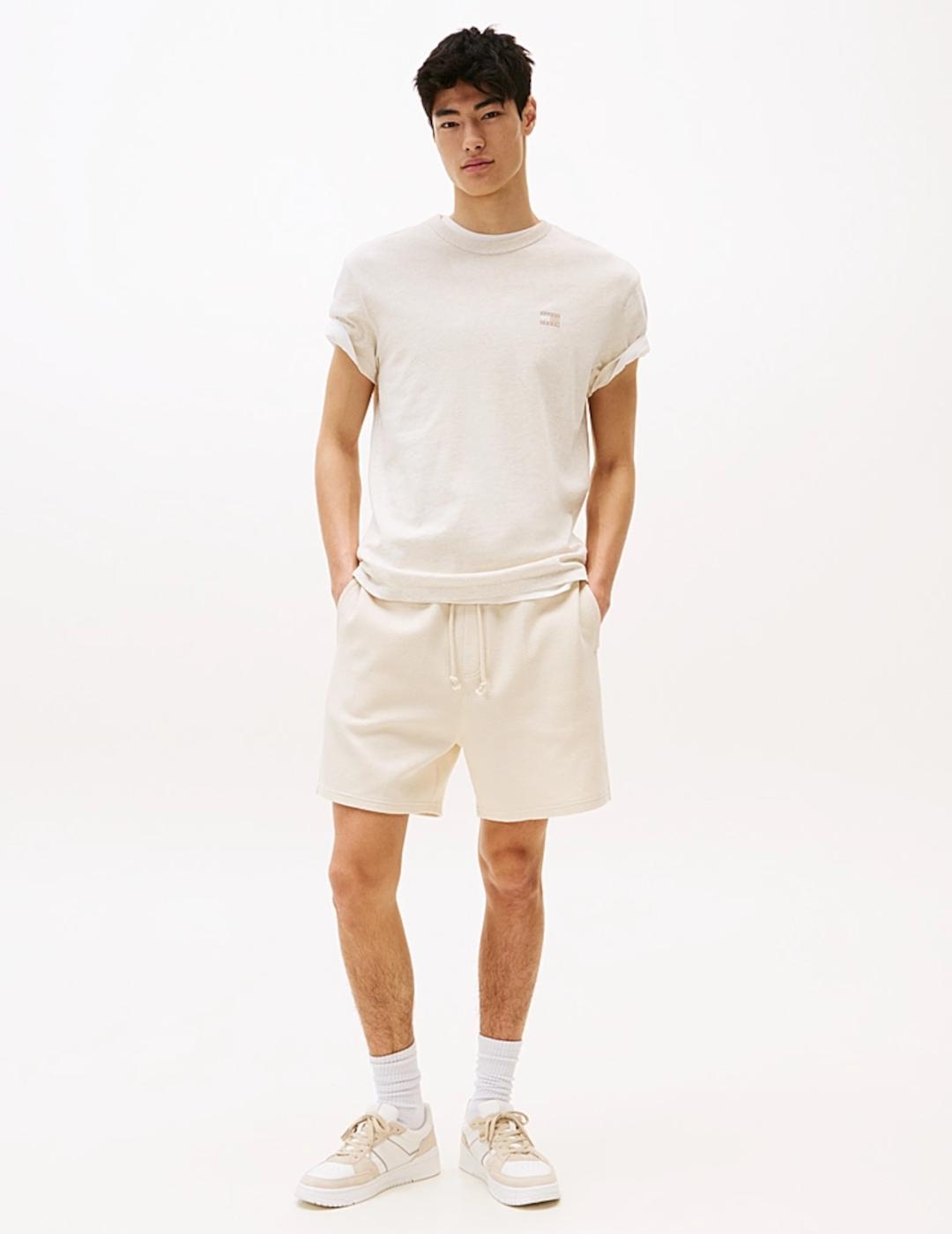 TOMMY CAMISETA BEIGE REG BADGE