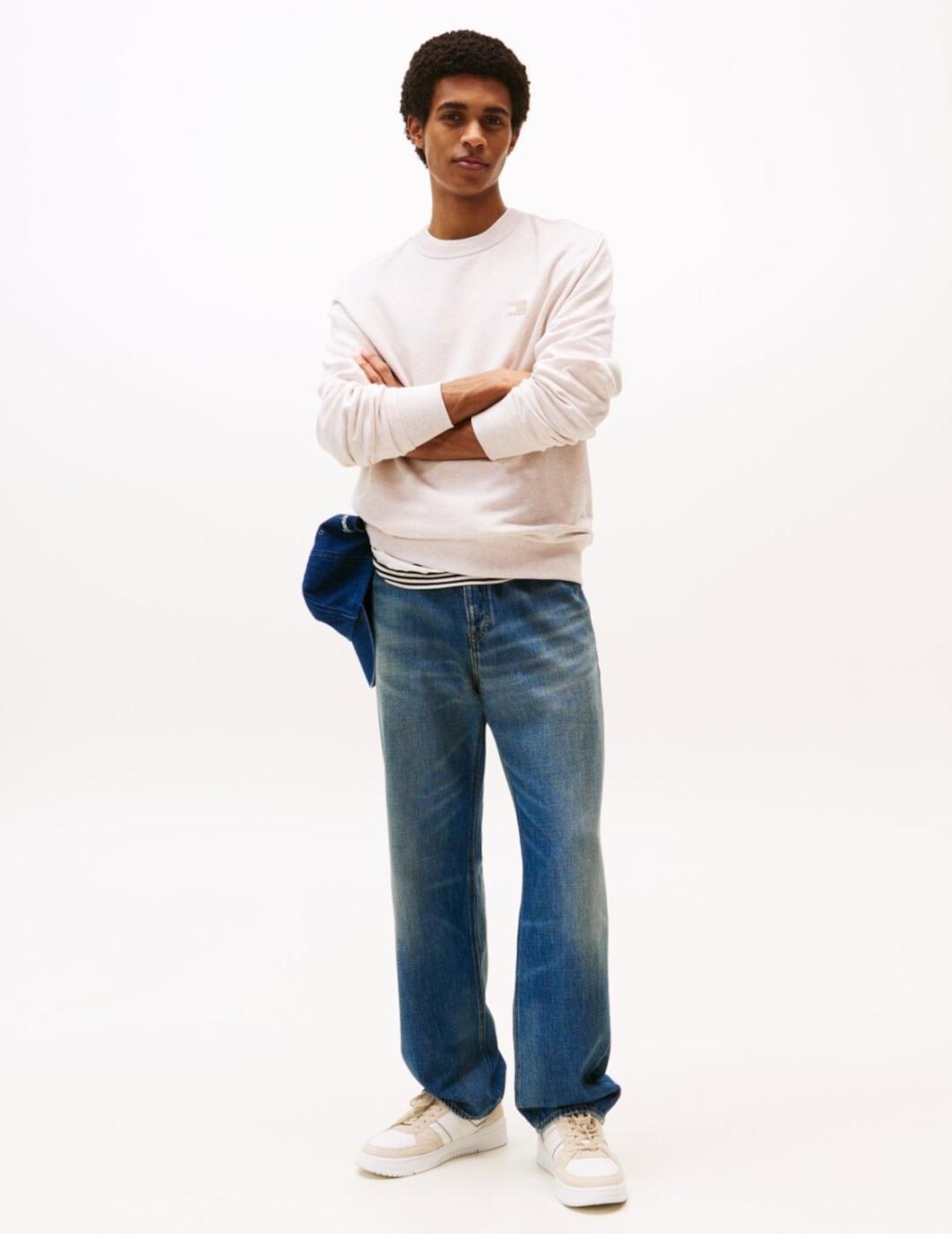 TOMMY SUDADERA BEIGE REG BADGE