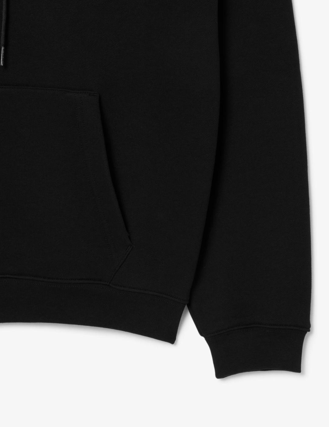 LACOSTE HOODIE NEGRA ESTAMPADA