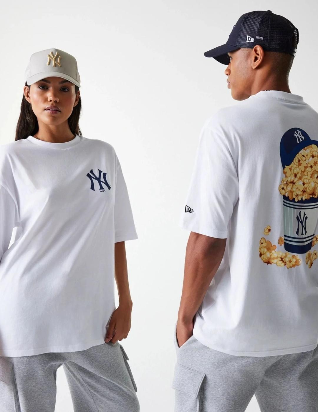 NEW ERA CAMISETA NY OVERSIZE BLANCA FOOD GRAPHIC