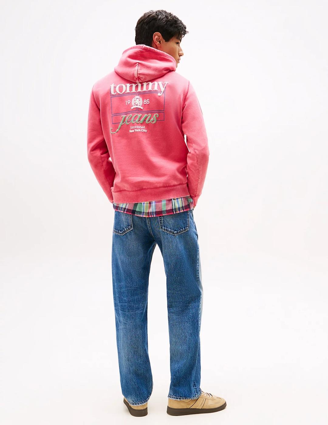 TOMMY HOODIE ROSA WASHED CREST