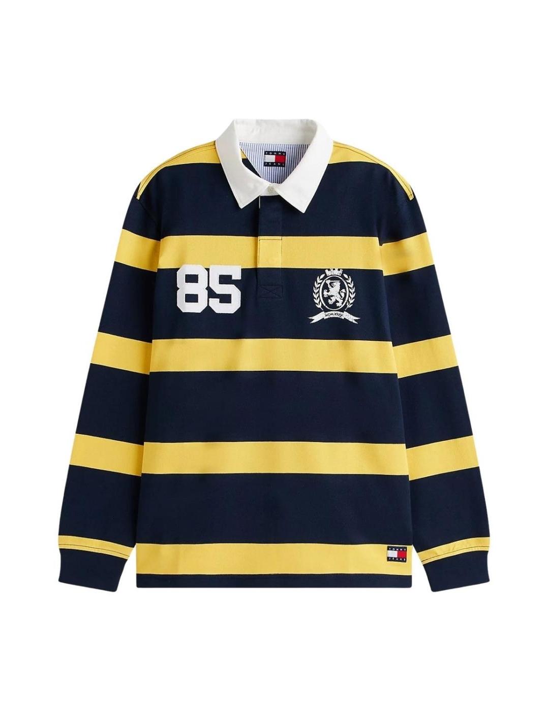TOMMY POLO M/L RAYAS AMARILLO NAVY RUGBY