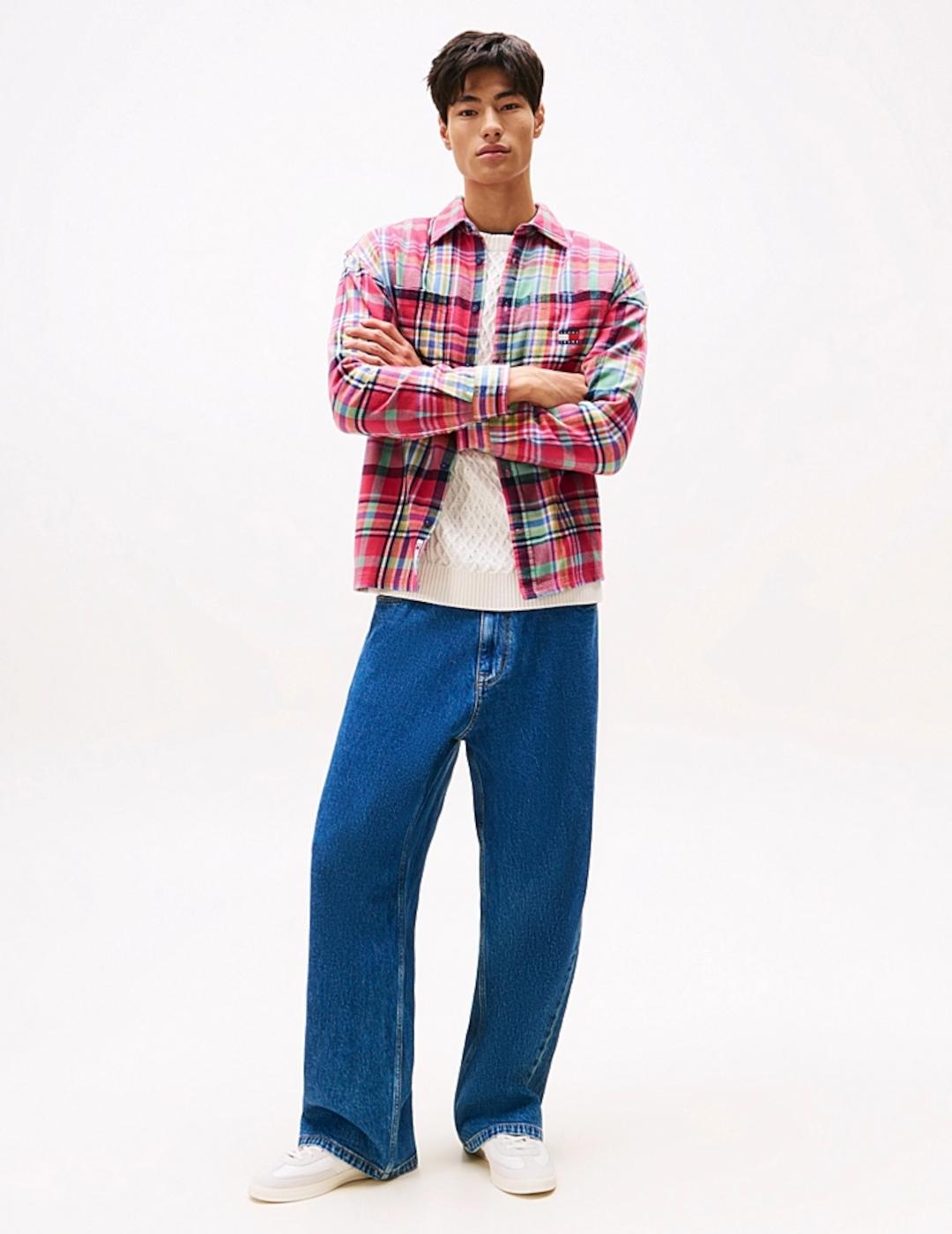 TOMMY CAMISA CUADROS ROSA FLANNEL UTILITY