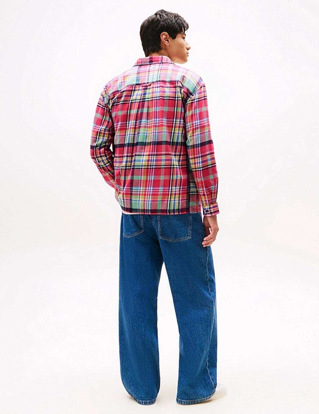 TOMMY CAMISA CUADROS ROSA FLANNEL UTILITY