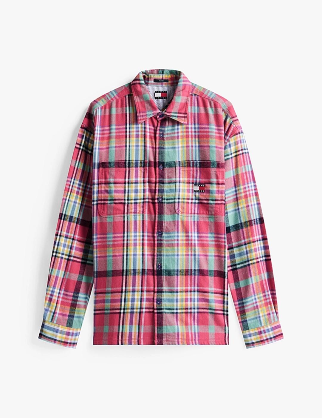 TOMMY CAMISA CUADROS ROSA FLANNEL UTILITY