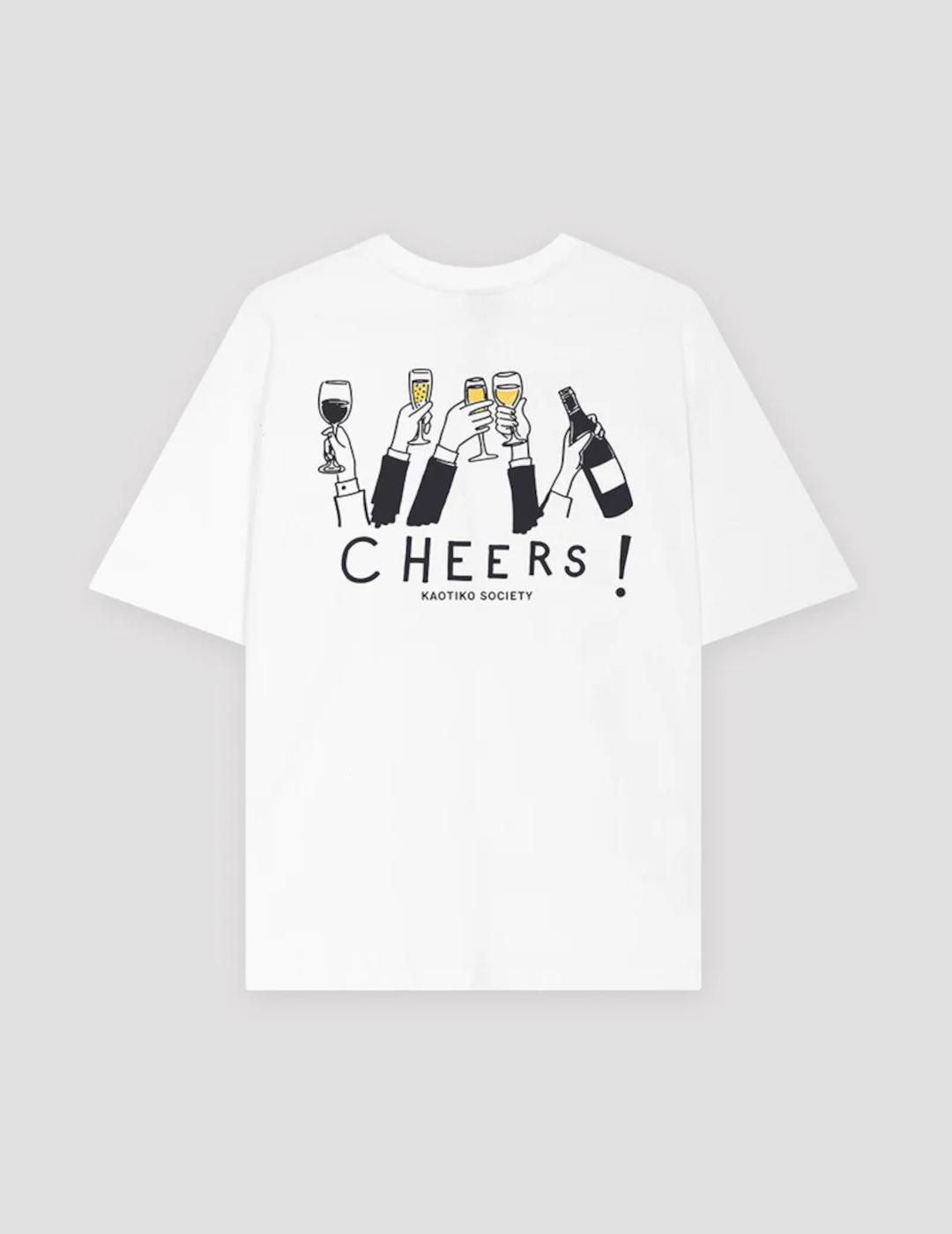 KAOTIKO CAMISETA BLANCA CHEERS ORGANIC