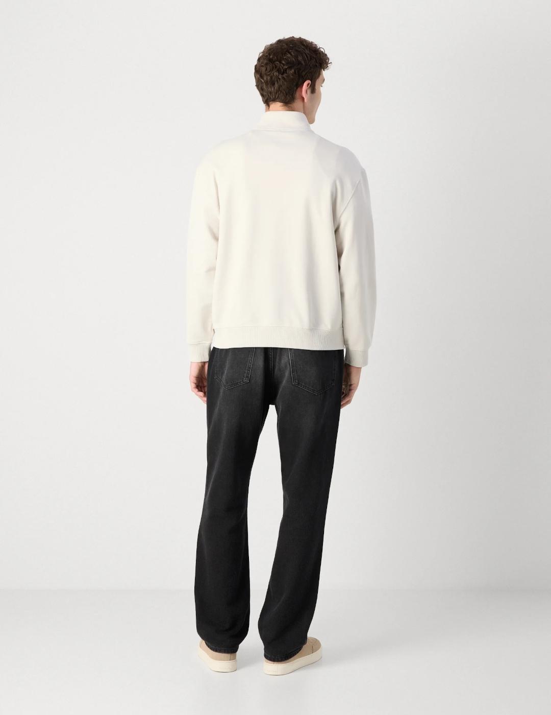 CALVIN KLEIN SUDADERA ZIP CHALK