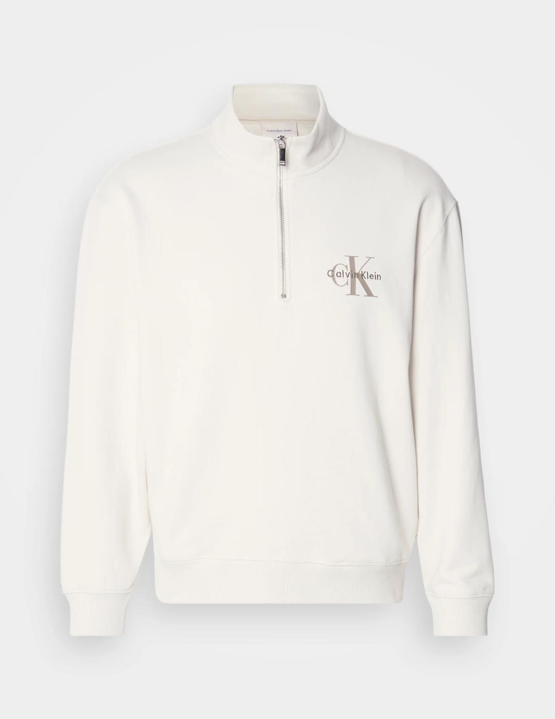 CALVIN KLEIN SUDADERA ZIP CHALK
