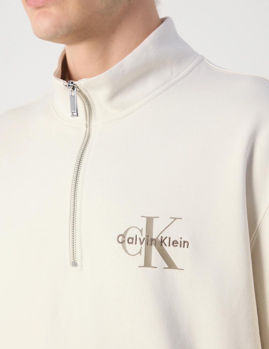 CALVIN KLEIN SUDADERA ZIP CHALK