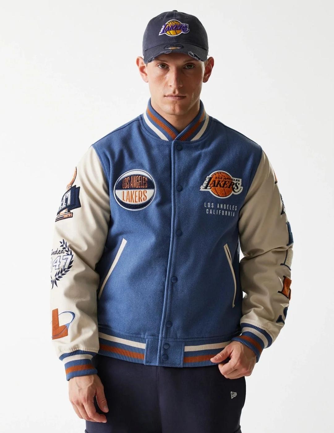 NEW ERA BOMBER AZUL ANGELES LAKERS