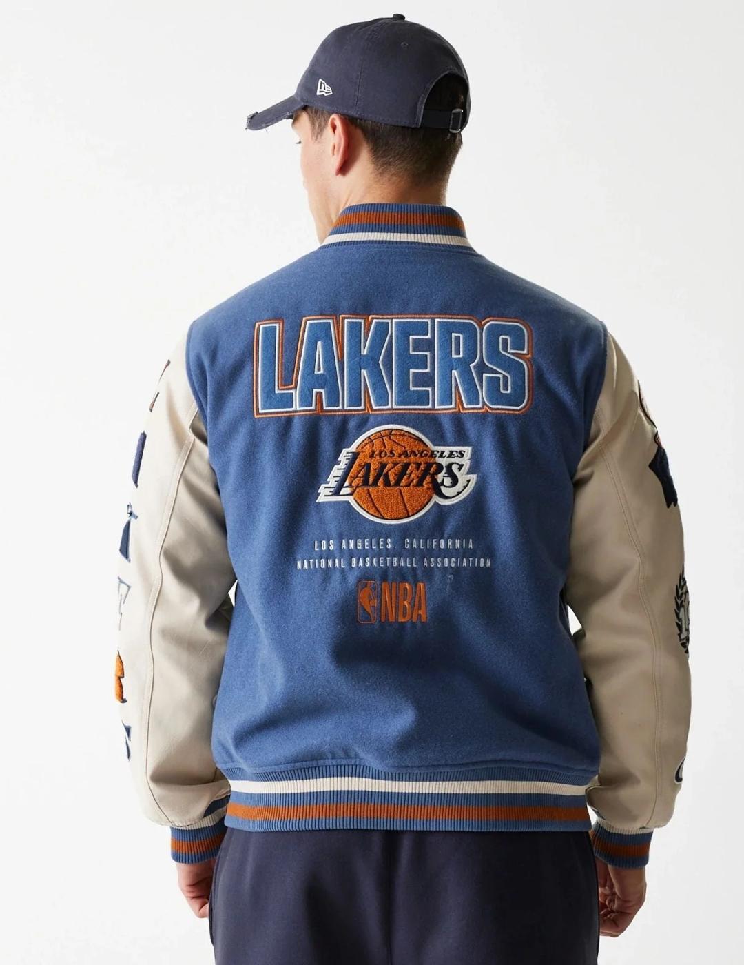 NEW ERA BOMBER AZUL ANGELES LAKERS