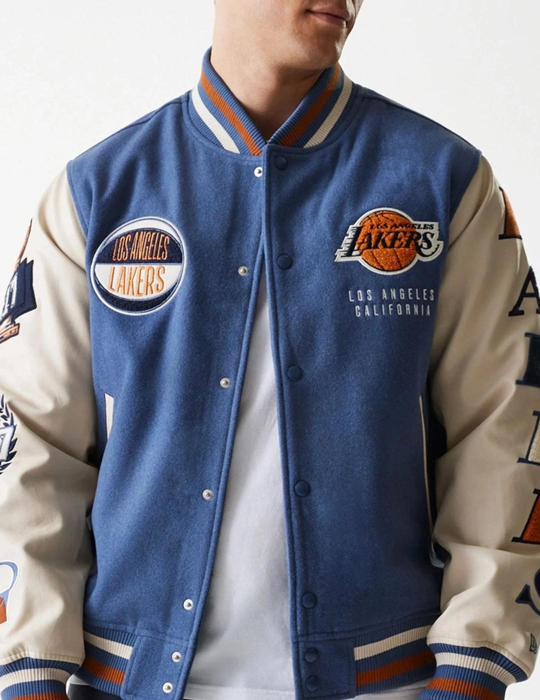 NEW ERA BOMBER AZUL ANGELES LAKERS