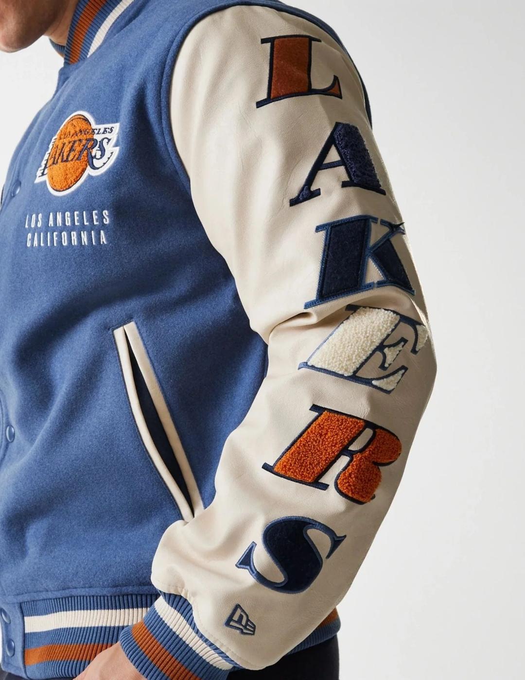 NEW ERA BOMBER AZUL ANGELES LAKERS