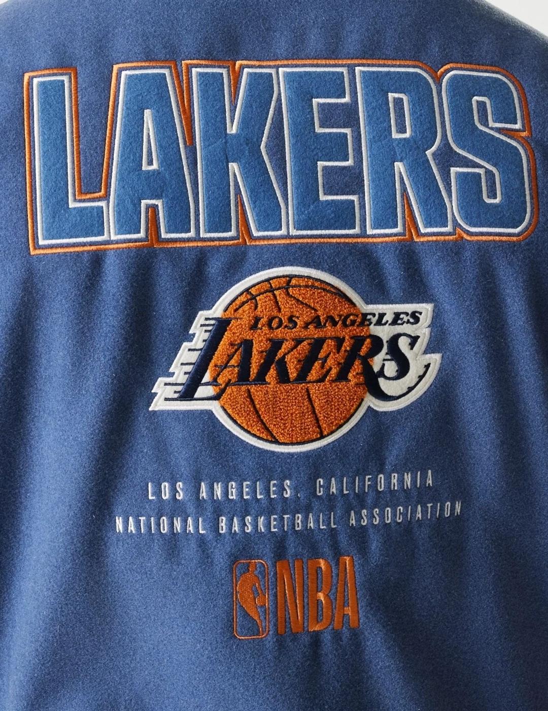 NEW ERA BOMBER AZUL ANGELES LAKERS