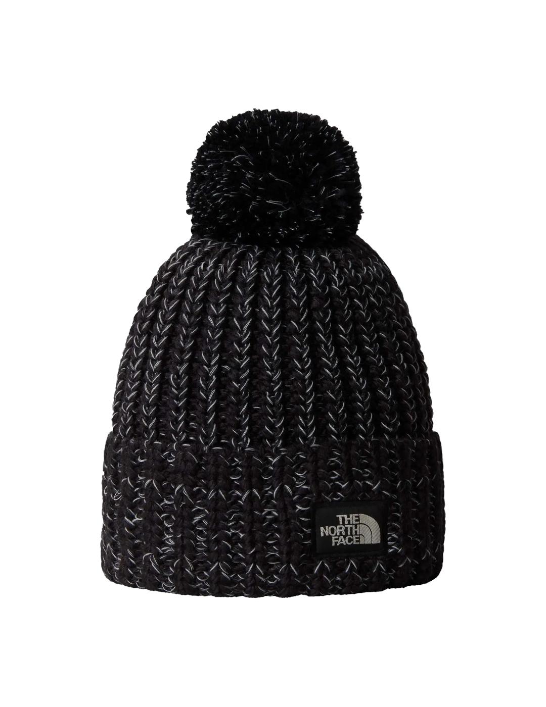 NORTH FACE GORRO POMPÓN NEGRO GRIS