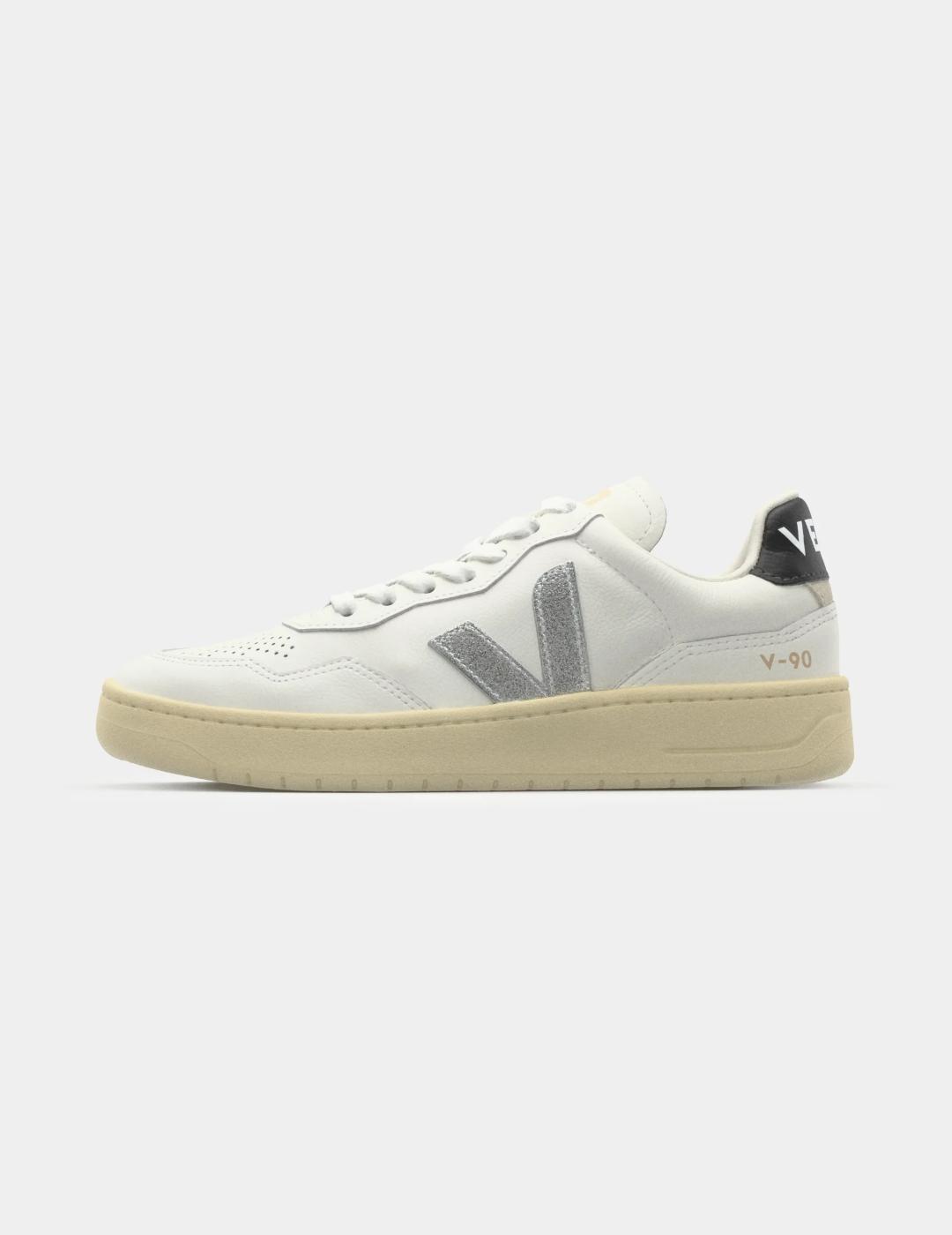 VEJA ZAPATILLA V-90 WHITE SILVER BLACK