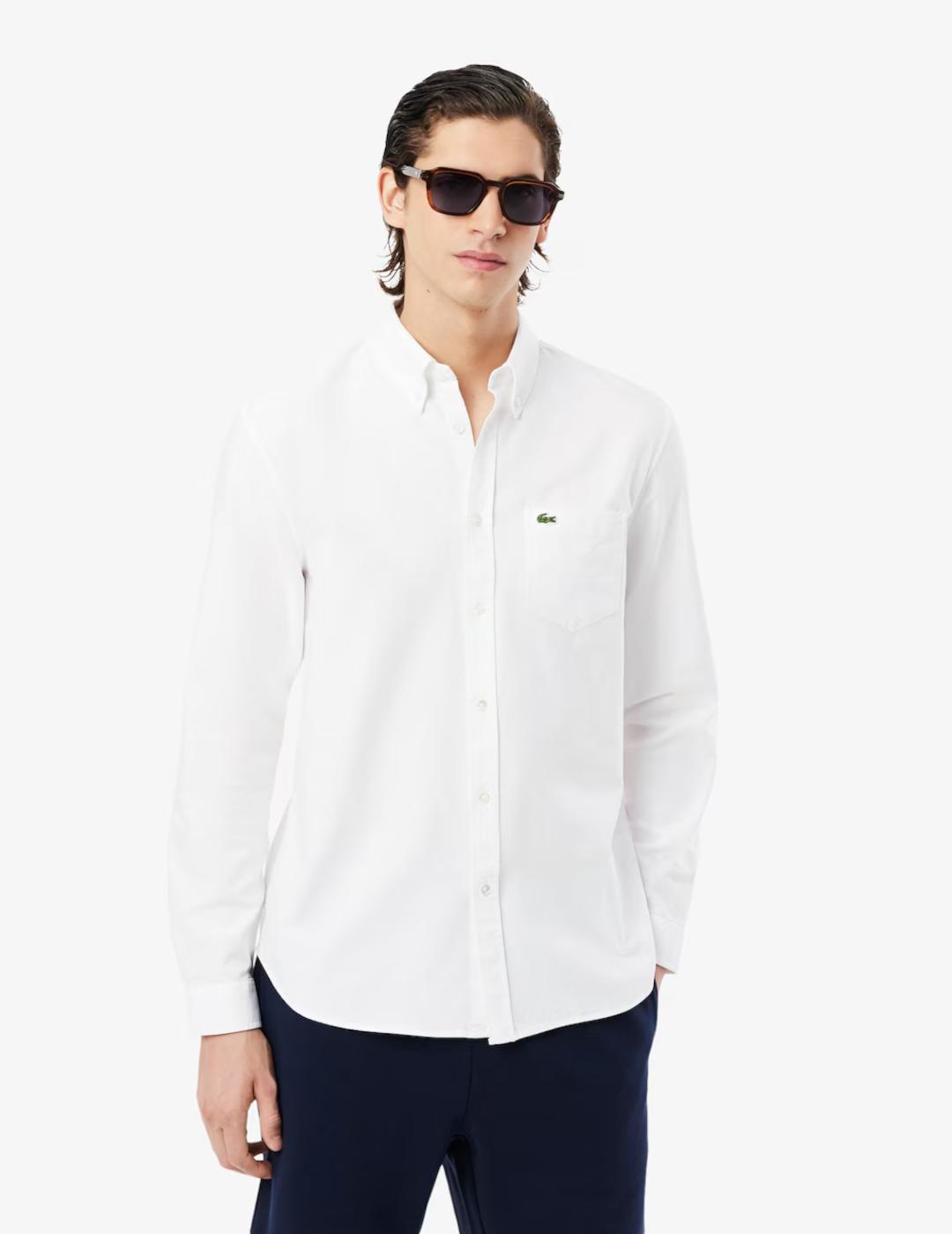 LACOSTE CAMISA BLANCA REGULAR FIT