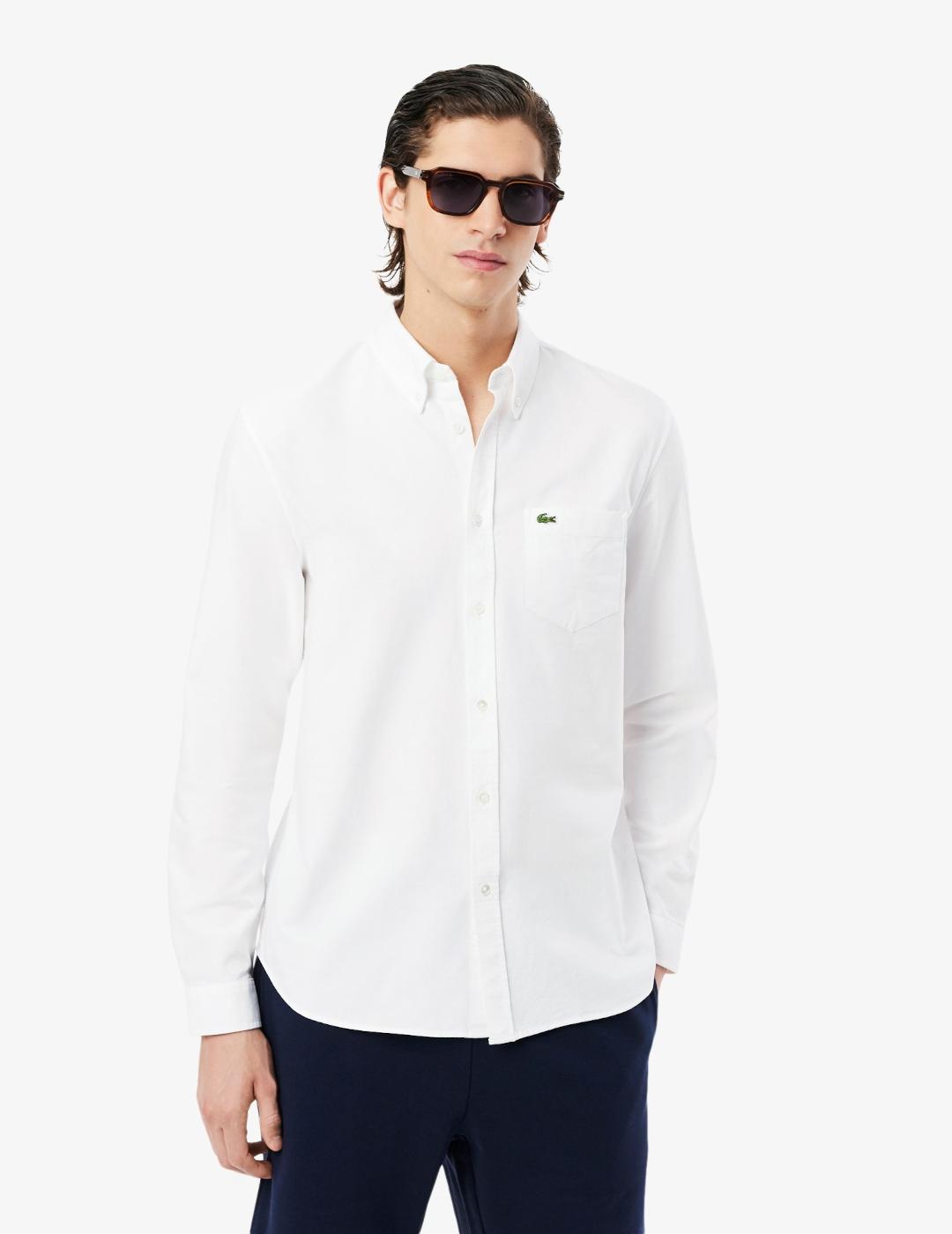 LACOSTE CAMISA BLANCA REGULAR FIT