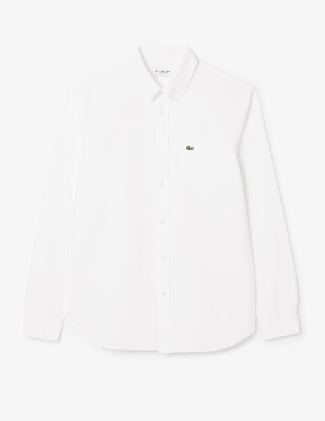 LACOSTE CAMISA BLANCA REGULAR FIT