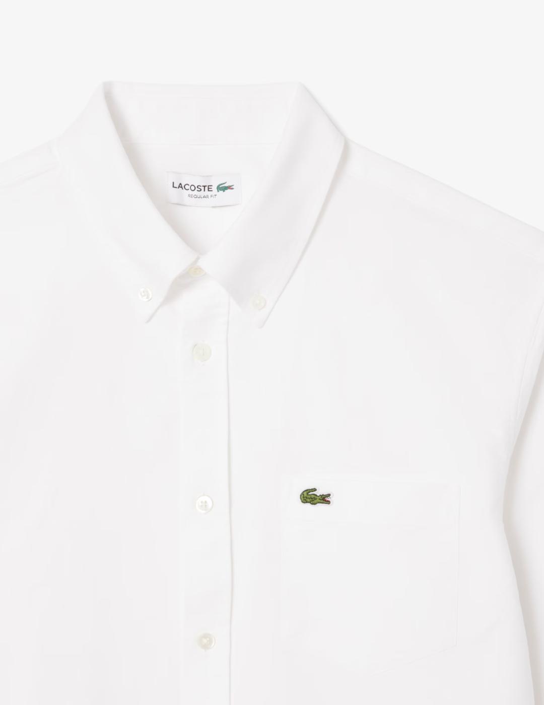 LACOSTE CAMISA BLANCA REGULAR FIT