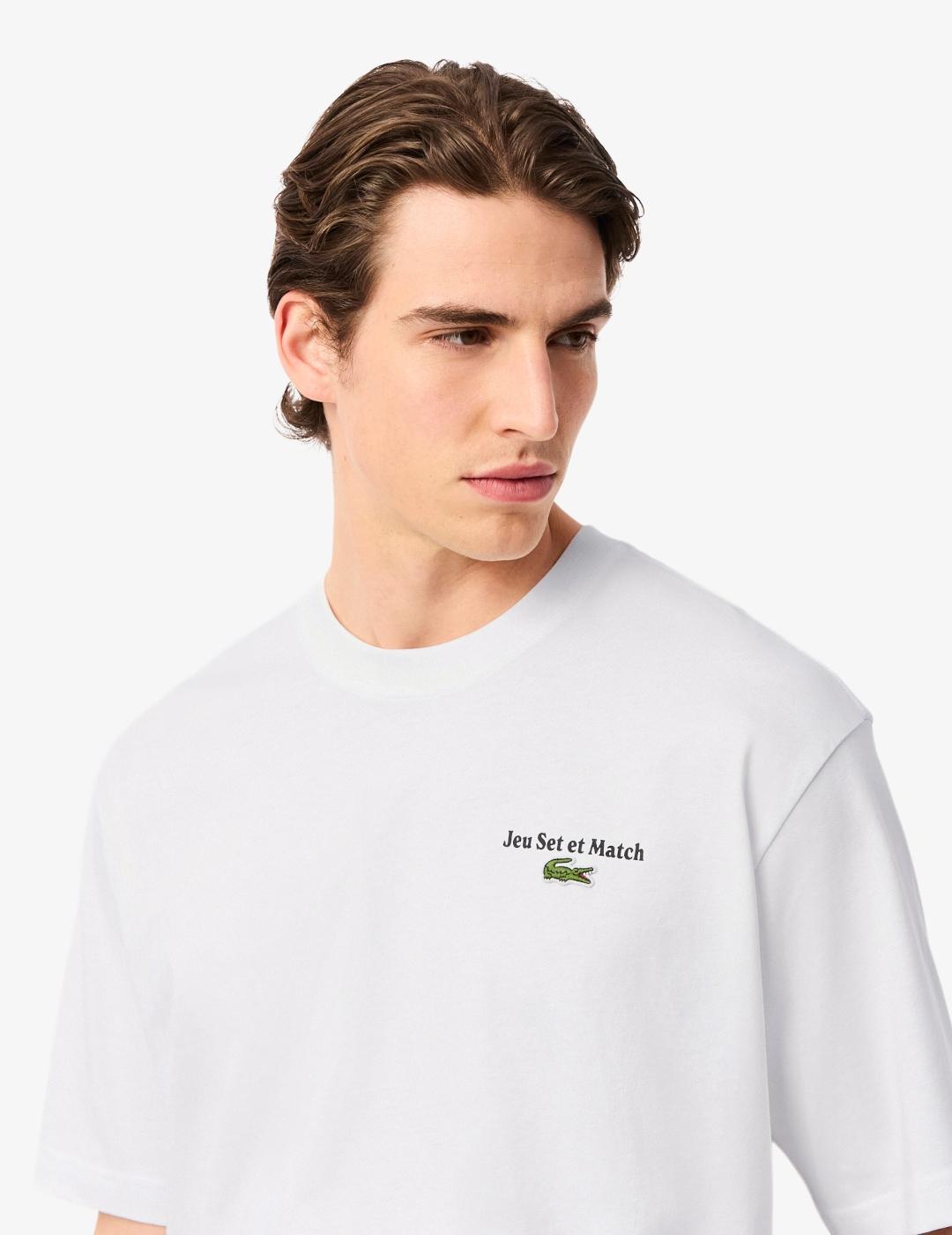 LACOSTE CAMISETA BLANCA OVERSIZE PUNTO