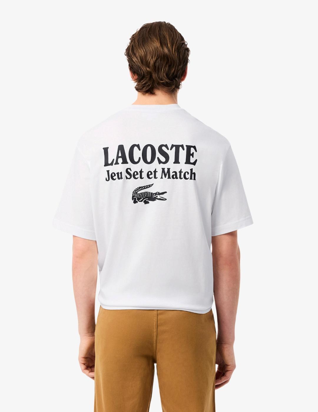 LACOSTE CAMISETA BLANCA OVERSIZE PUNTO