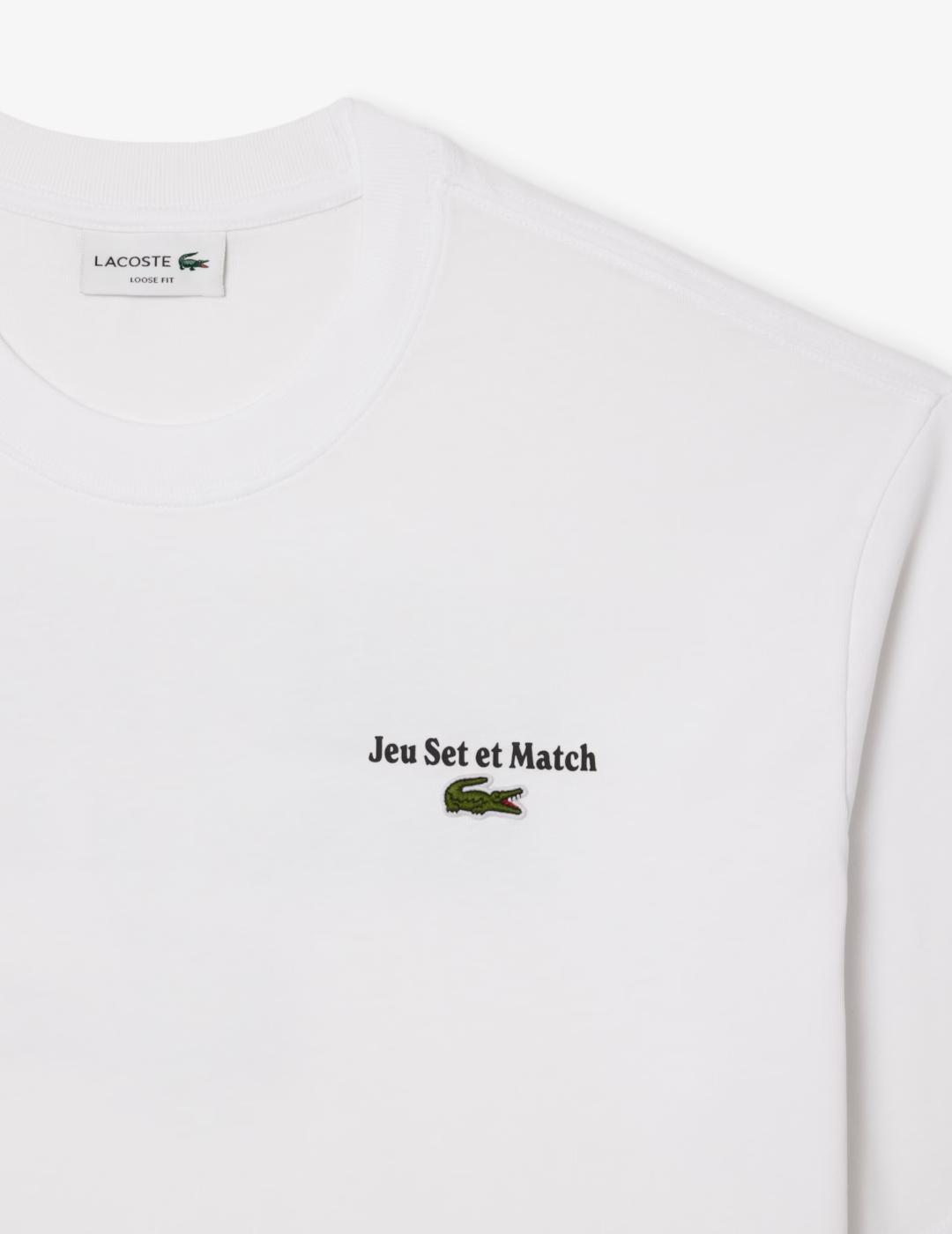 LACOSTE CAMISETA BLANCA OVERSIZE PUNTO