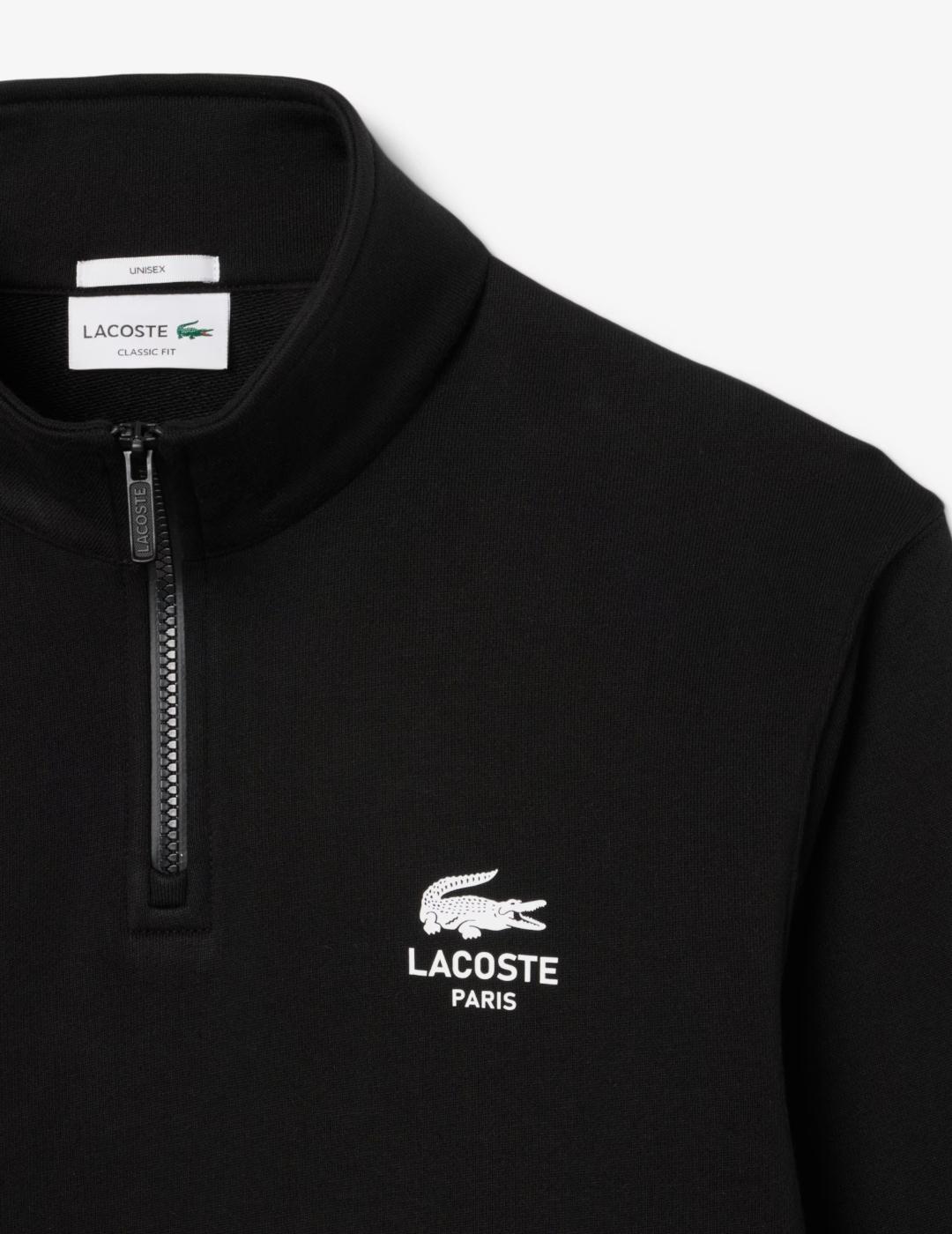 LACOSTE SUDADERA NEGRA ZIP