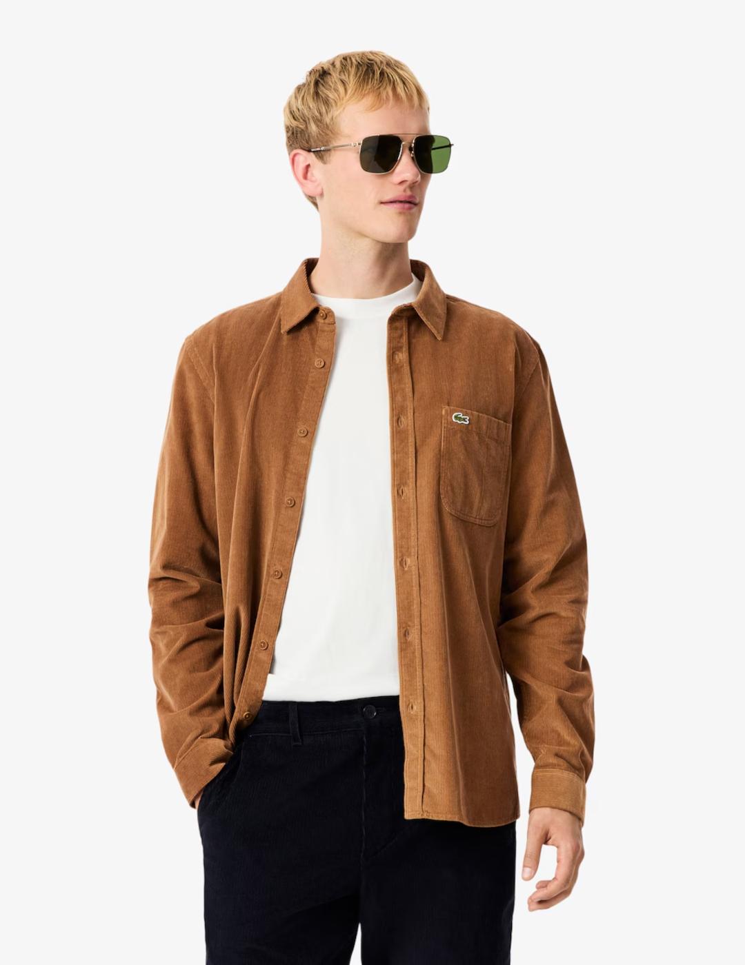 LACOSTE CAMISA PANA MARRÓN