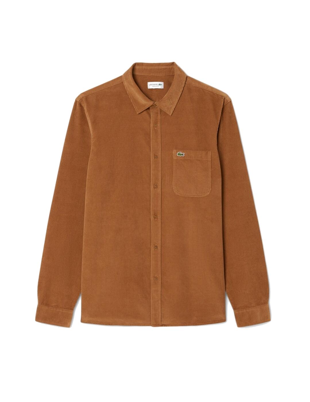 LACOSTE CAMISA PANA MARRÓN