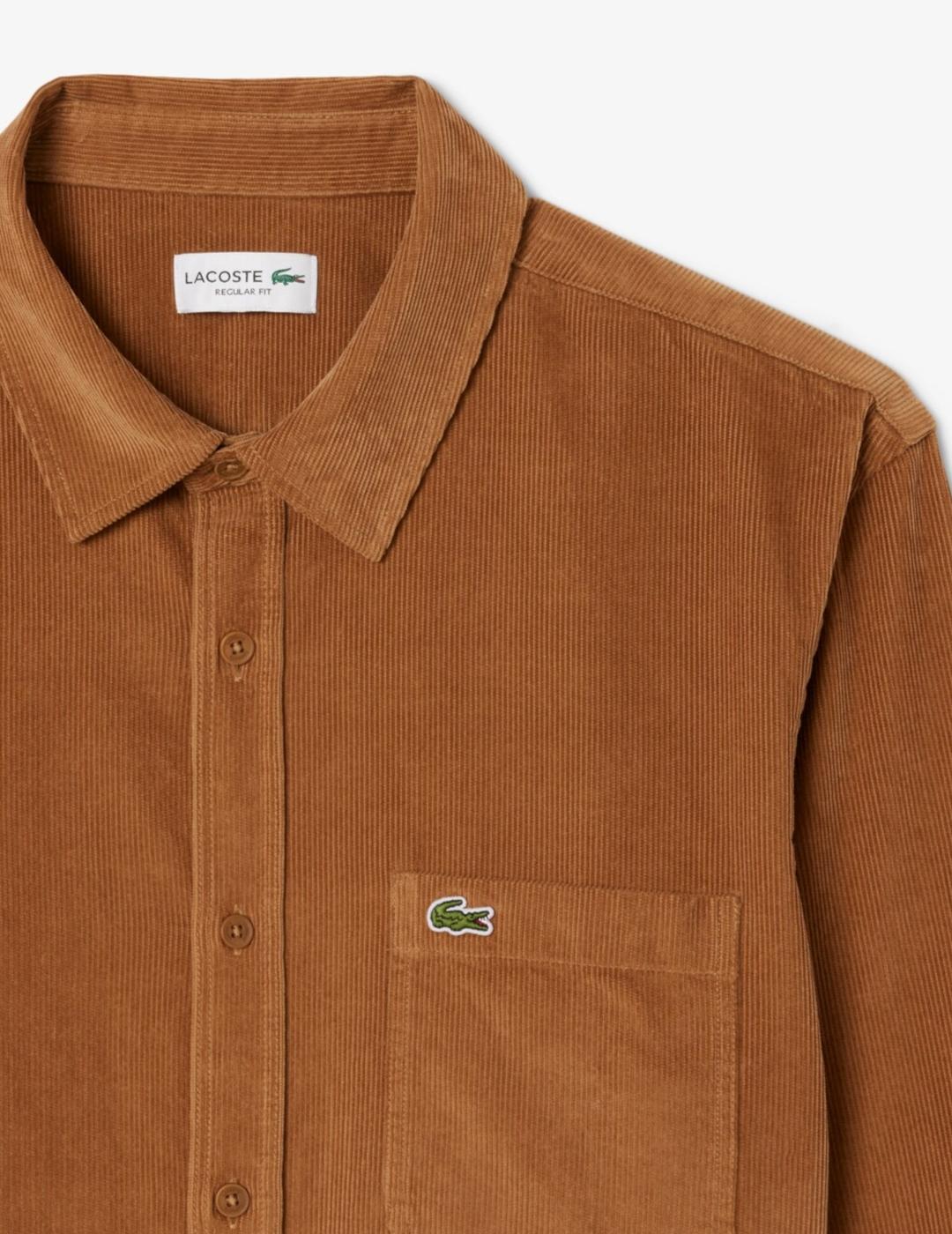 LACOSTE CAMISA PANA MARRÓN