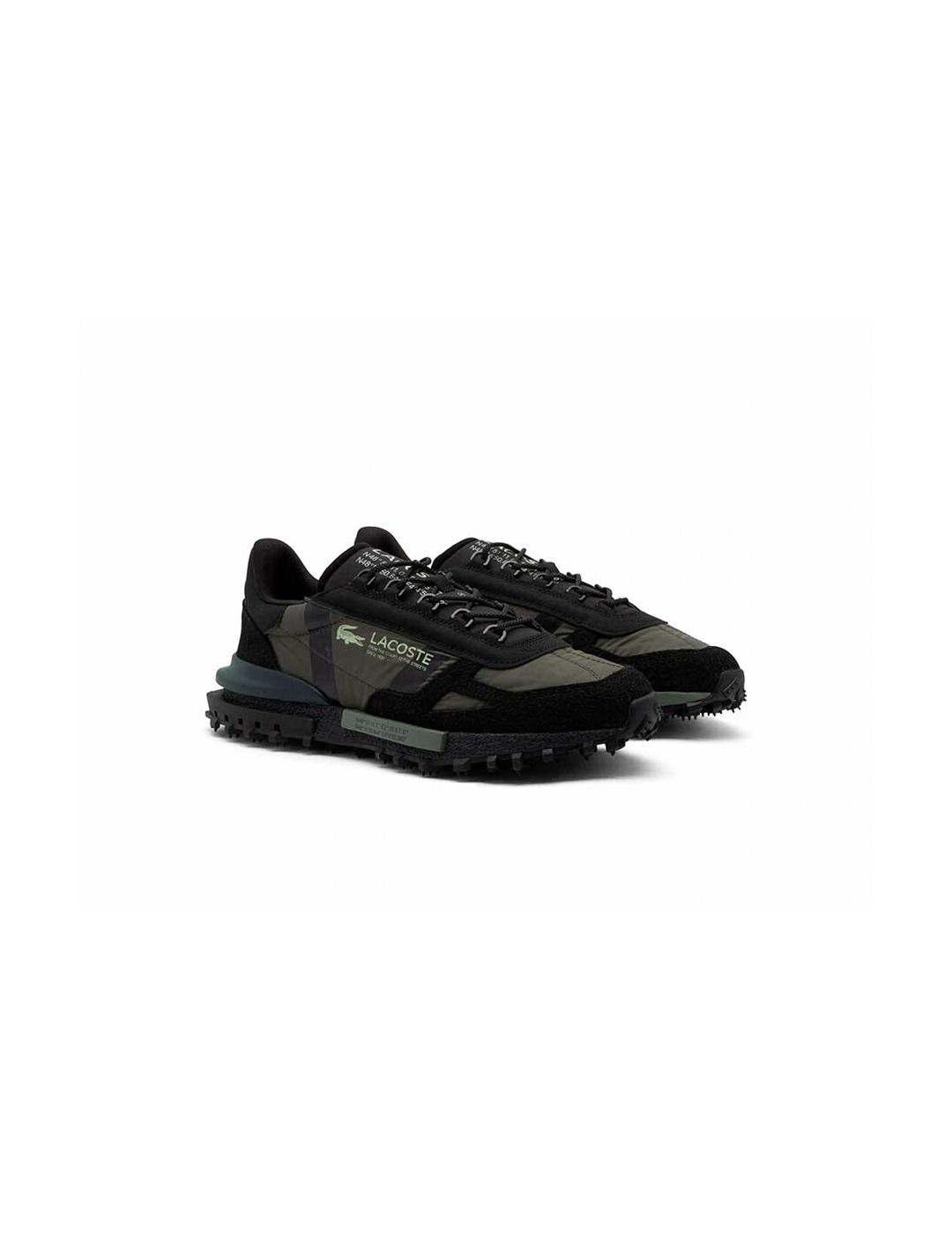LACOSTE ZAPATILLA NEGRO VERDE ELITE ACTIVE 225